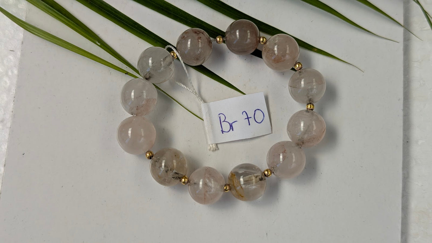 Br 70 Quartz hematoide rouge bracelet