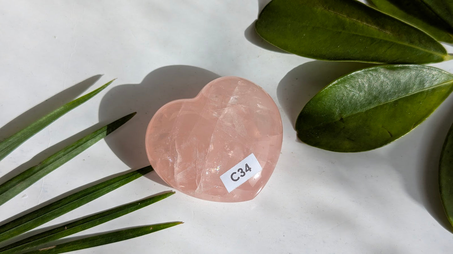 C34 Quartz rose Coeur