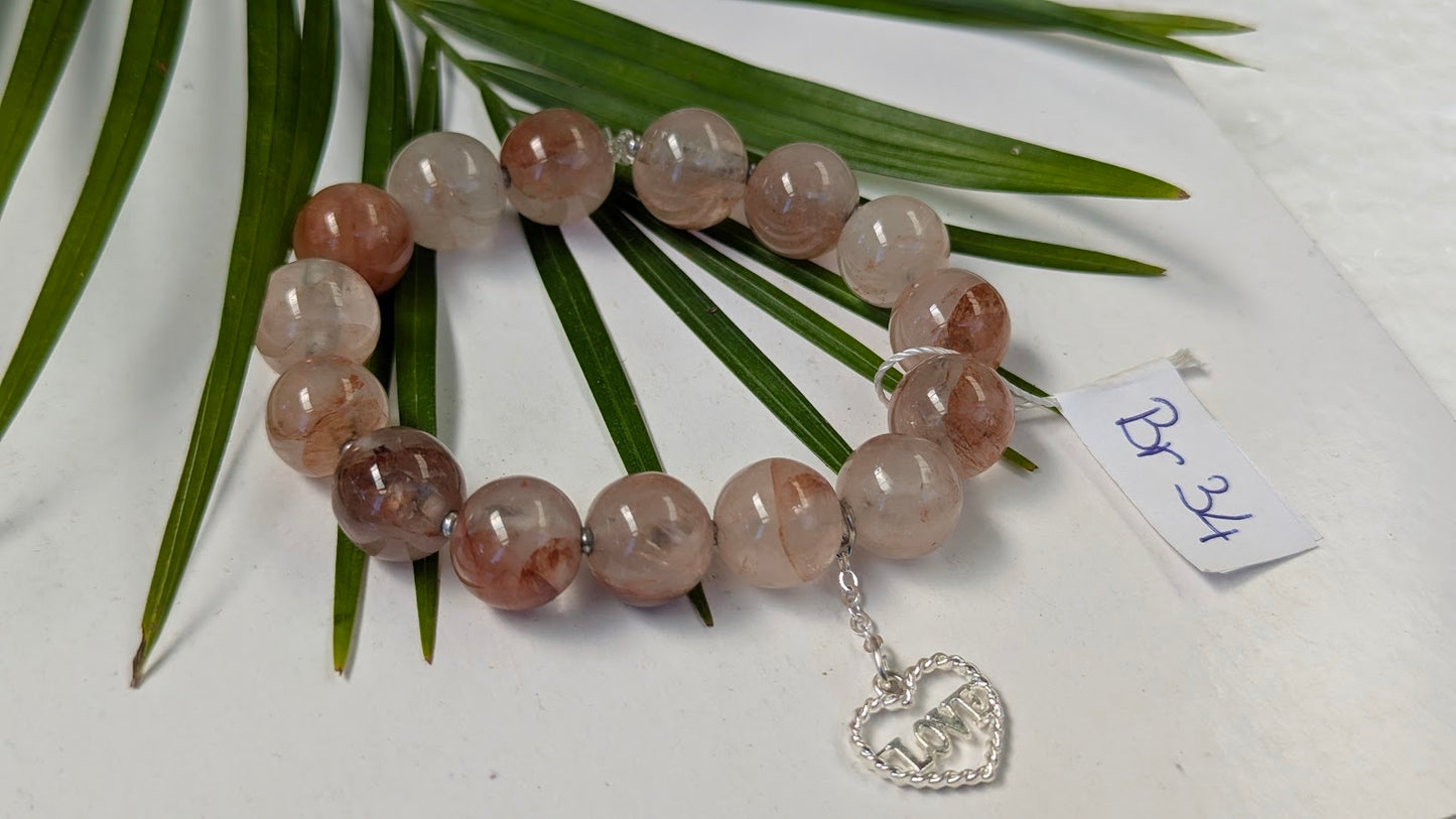 Br 34 Quartz hematoide rouge bracelet