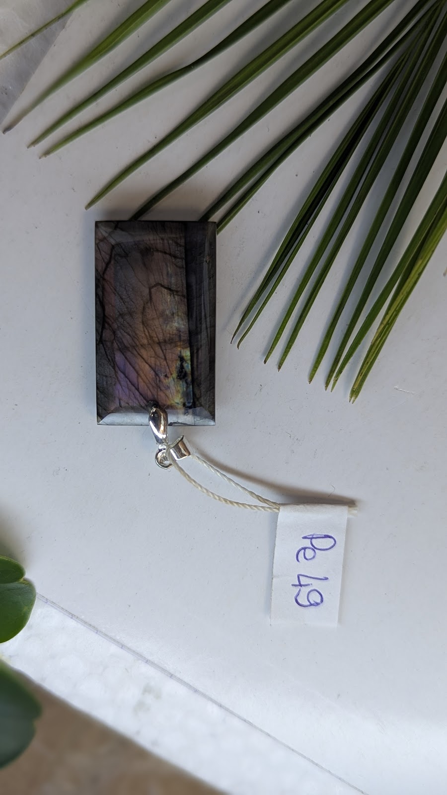 Pe 49 Pendentif Labradorite Rectangle