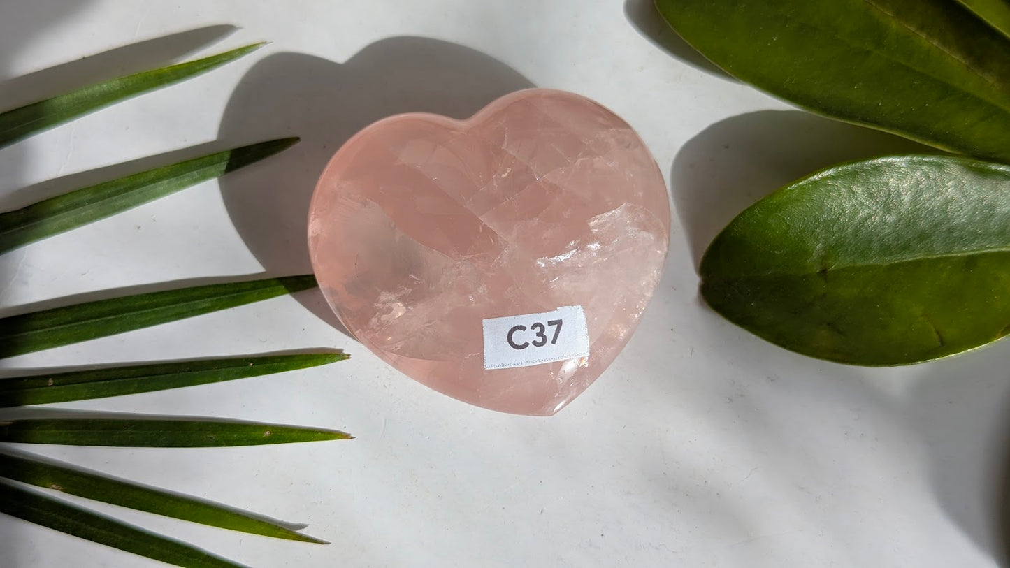 C37 Quartz rose Coeur