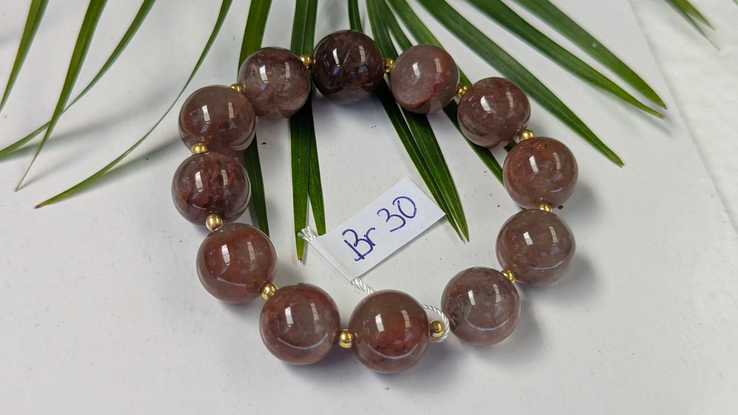 Br 30 Quartz hematoide rouge bracelet