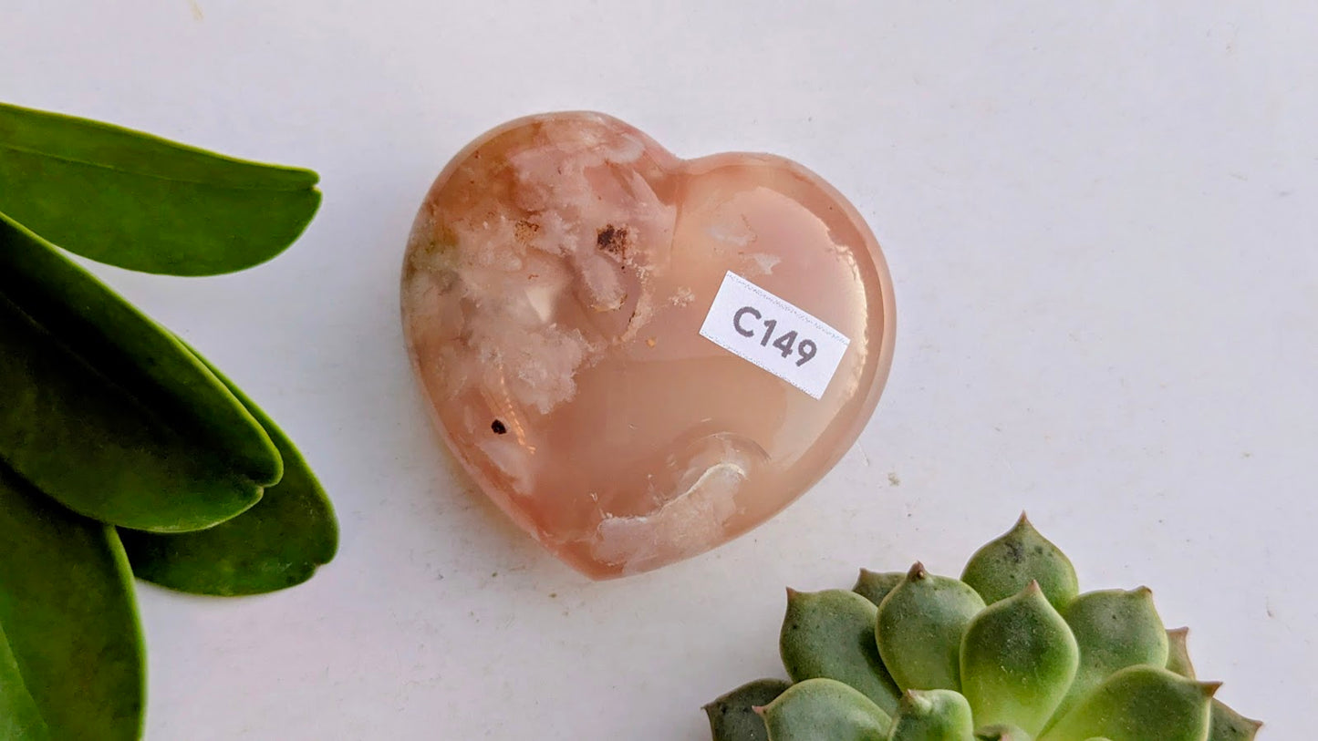 C149 Agate fleur coeur