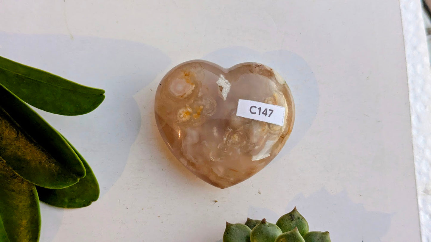 C147 Agate fleur coeur