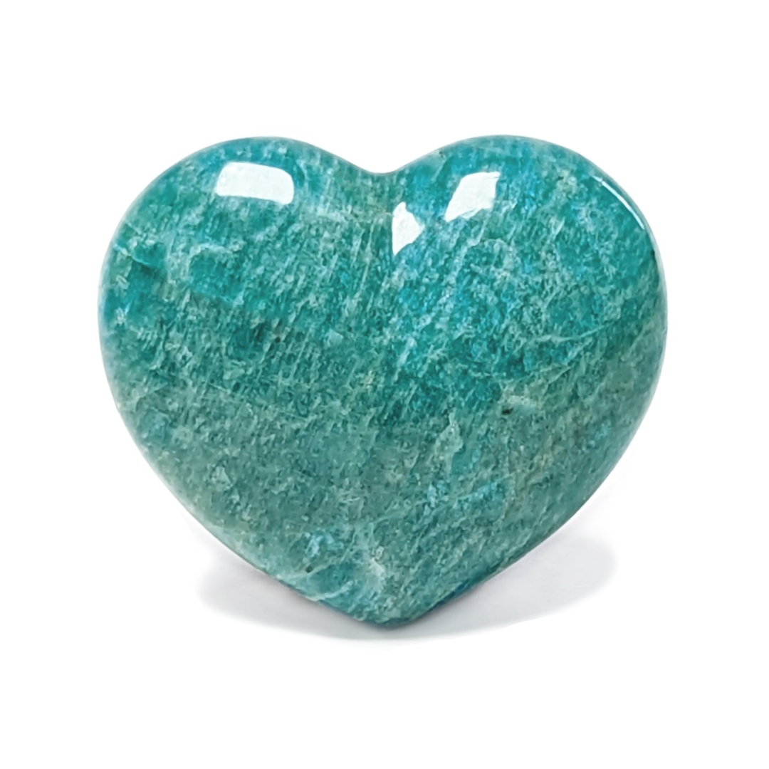 Amazonite Heart, handmade natural stone
