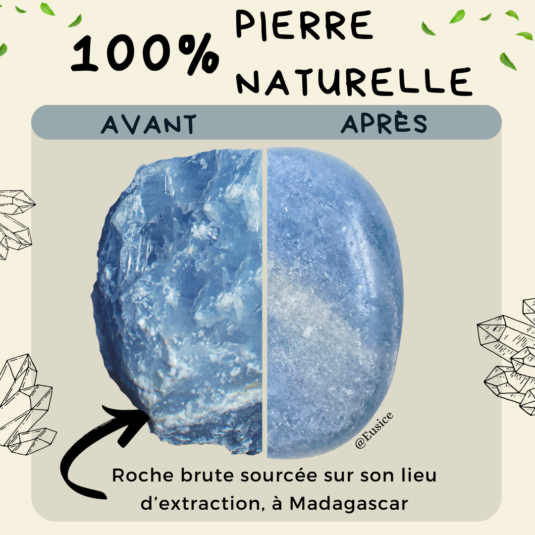 2 x Galets Calcite Bleue Grade B avec imperfections