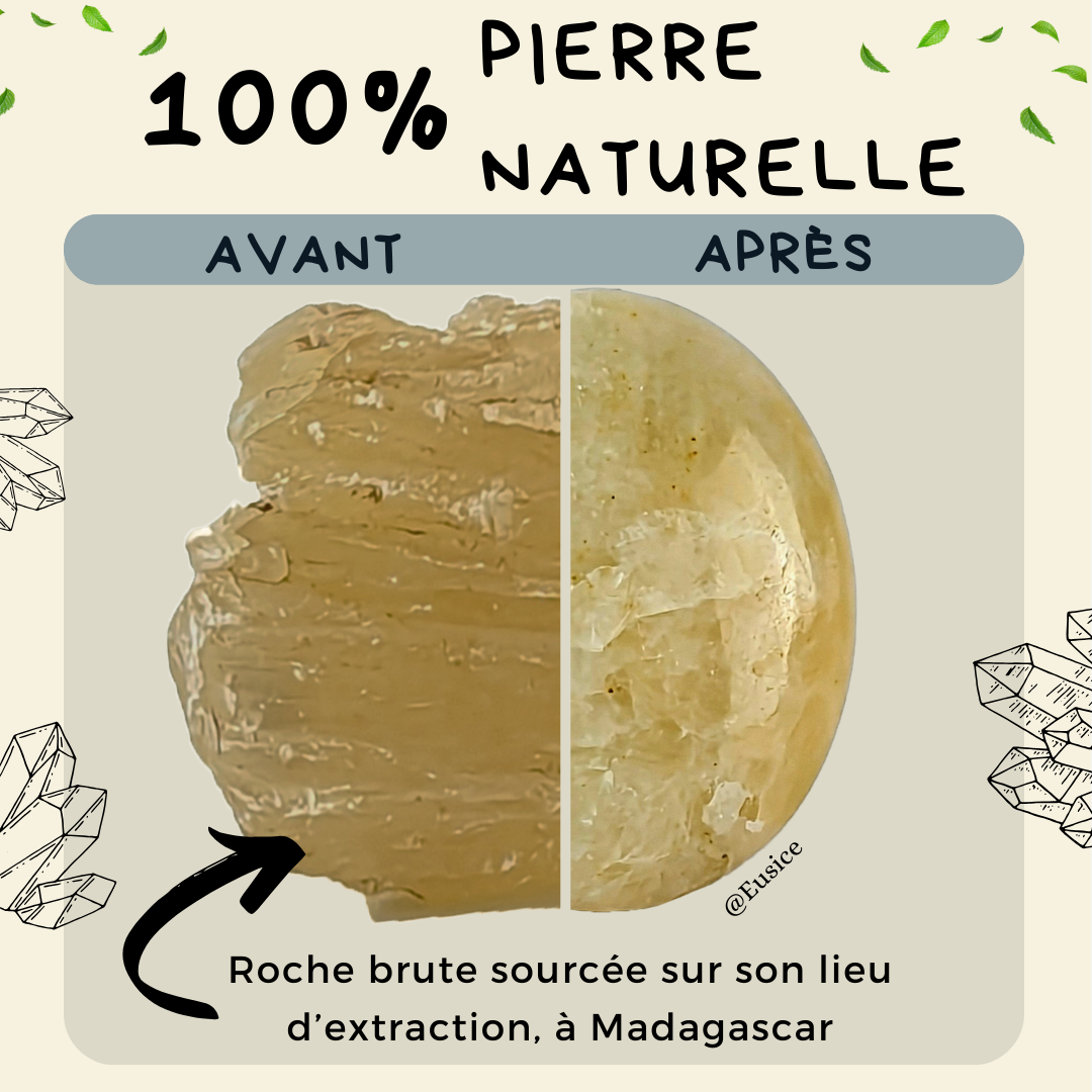 2 x Galets Calcite Jaune Grade B avec imperfections