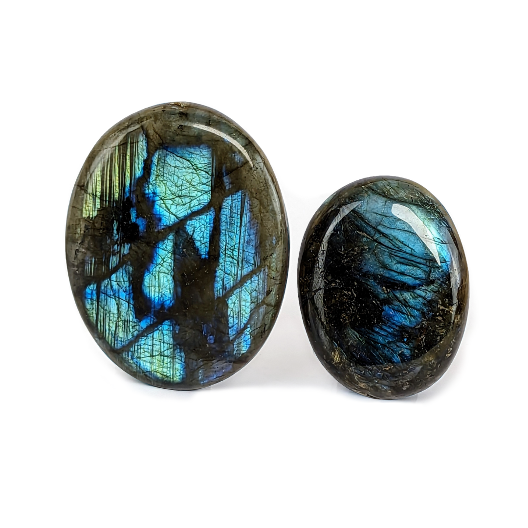 2 x Galets Labradorite Grade B avec imperfections