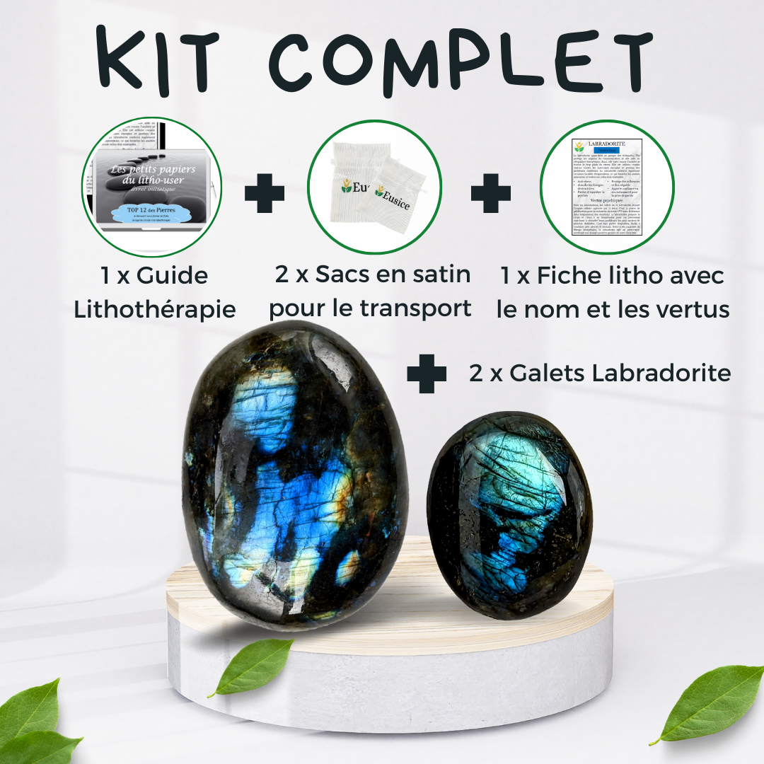2 x Galets Labradorite Grade B avec imperfections