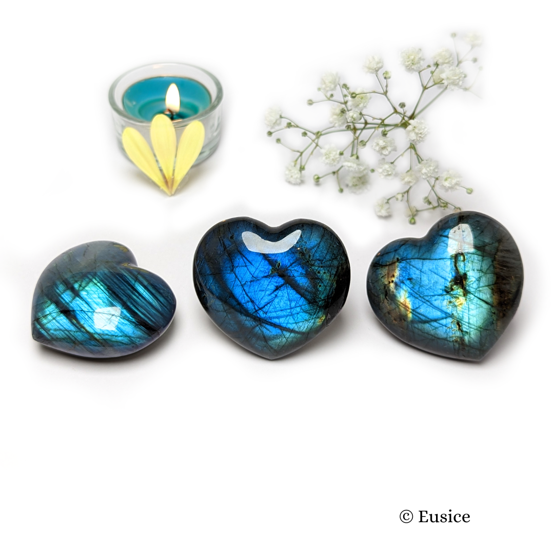 Labradorite Cœur, pierre naturelle fait-main