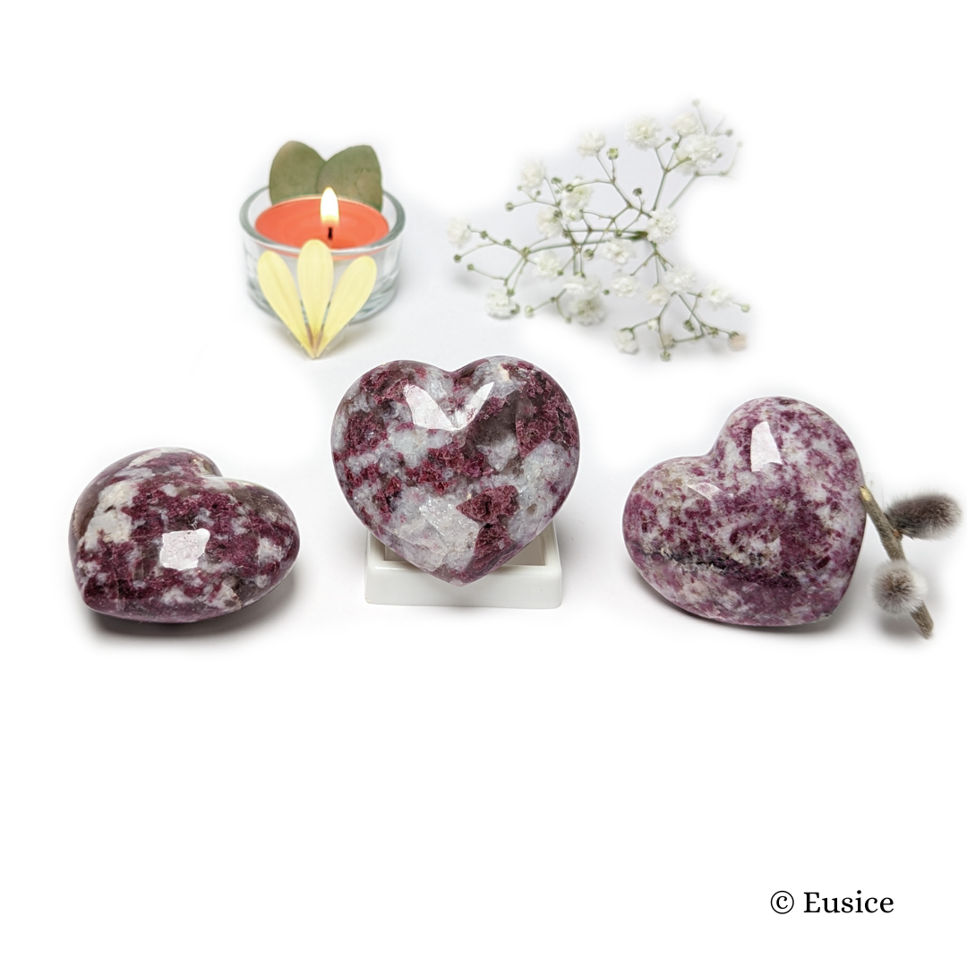 Pink Heart Tourmaline, handmade natural stone
