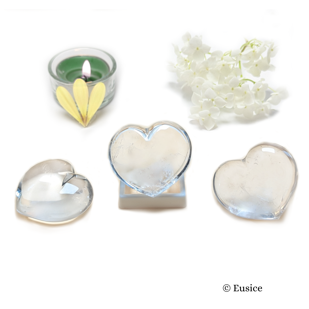 Heart Rock Crystal, handmade natural stone