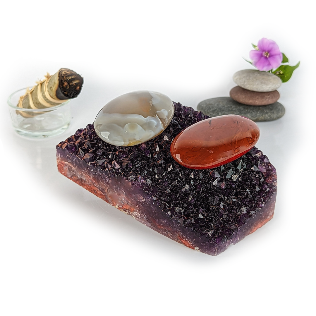 Druse naturelle Améthyste, format plat & bords polis