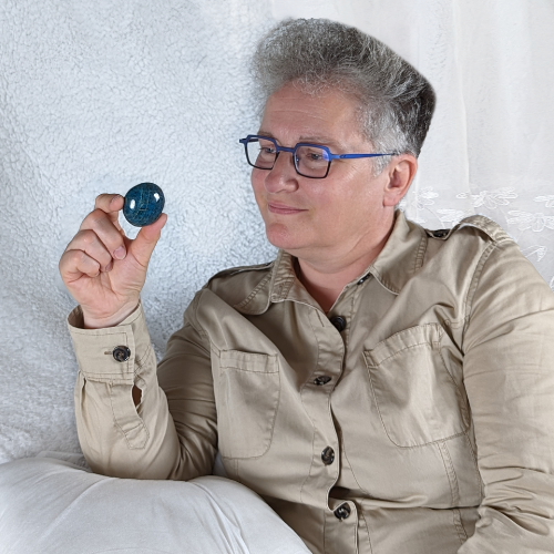 Apatite Bleue, mon Galet Litho fait-main