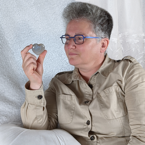 Agate Cœur, pierre naturelle fait-main