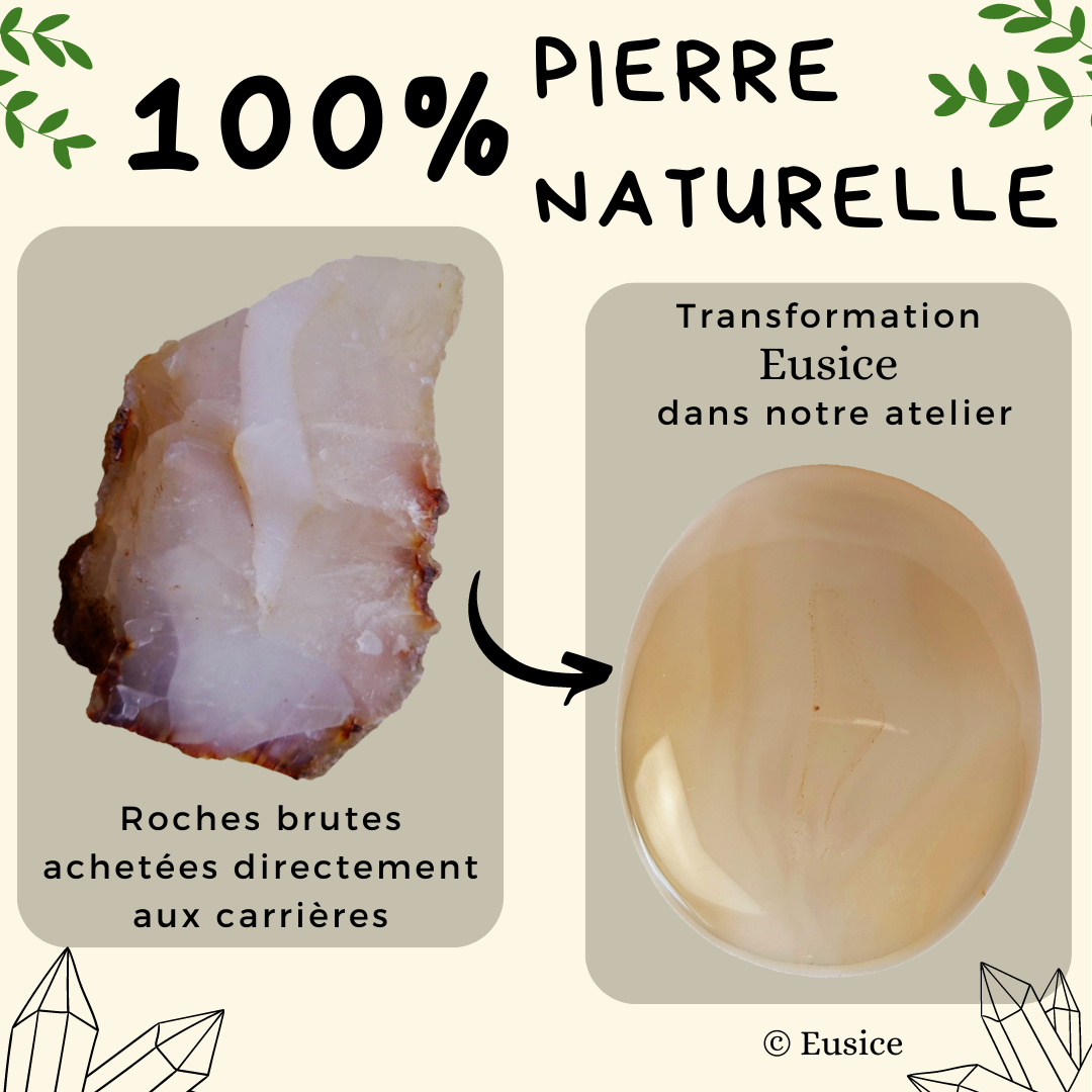 Klassischer Achat-Naturstein, persönlicher Entwicklungskies, 100% handgefertigt aus einem rohen Gestein aus Madagaskar
