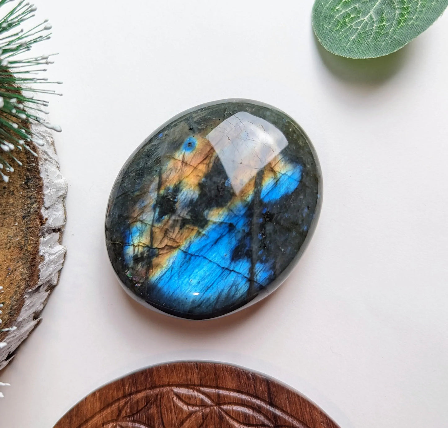 Labradorite Galet Violette, 100% naturelle fait main, protection et beauté unique