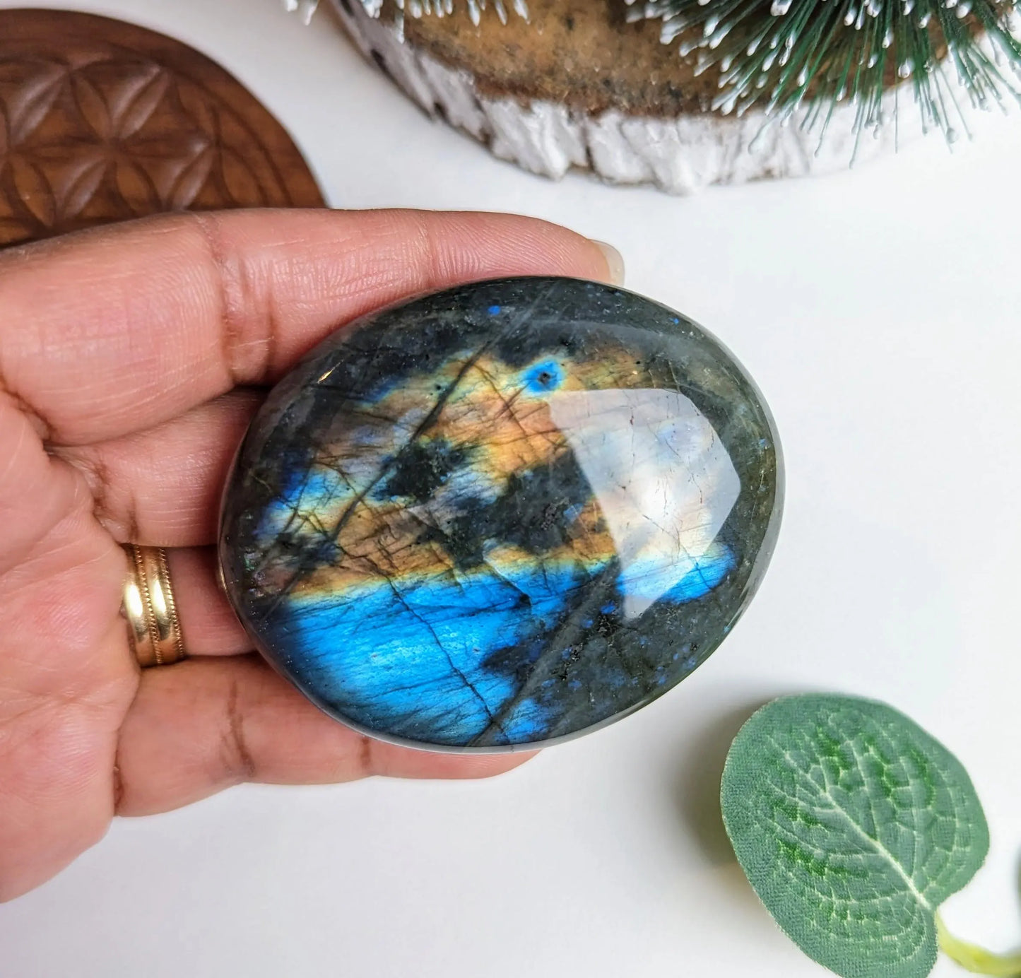 Labradorite Galet Violette, 100% naturelle fait main, protection et beauté unique