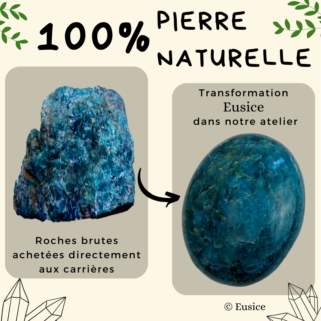 Apatite Bleue, mon Galet Litho fait-main