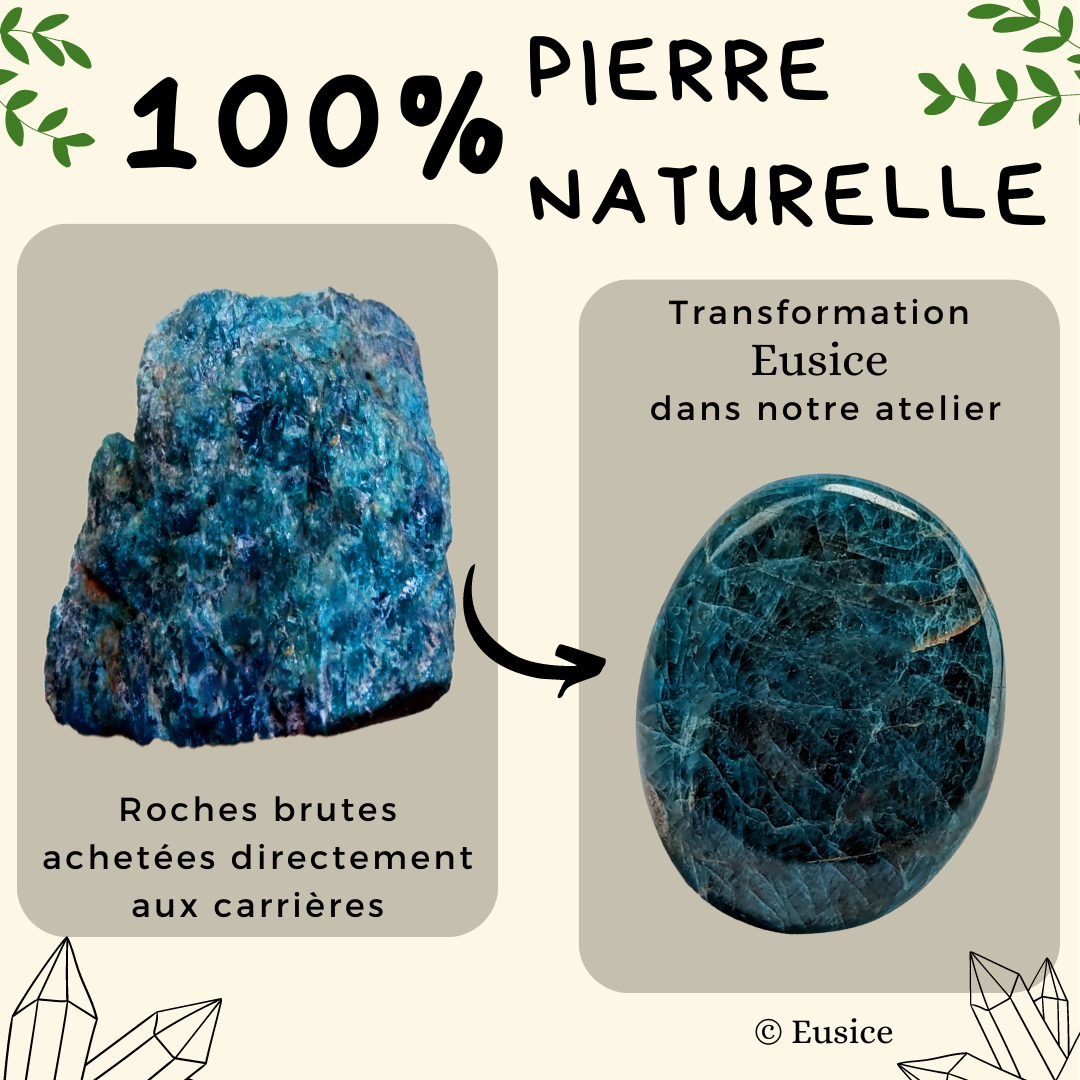 Apatite Bleue, mon Galet Litho fait-main