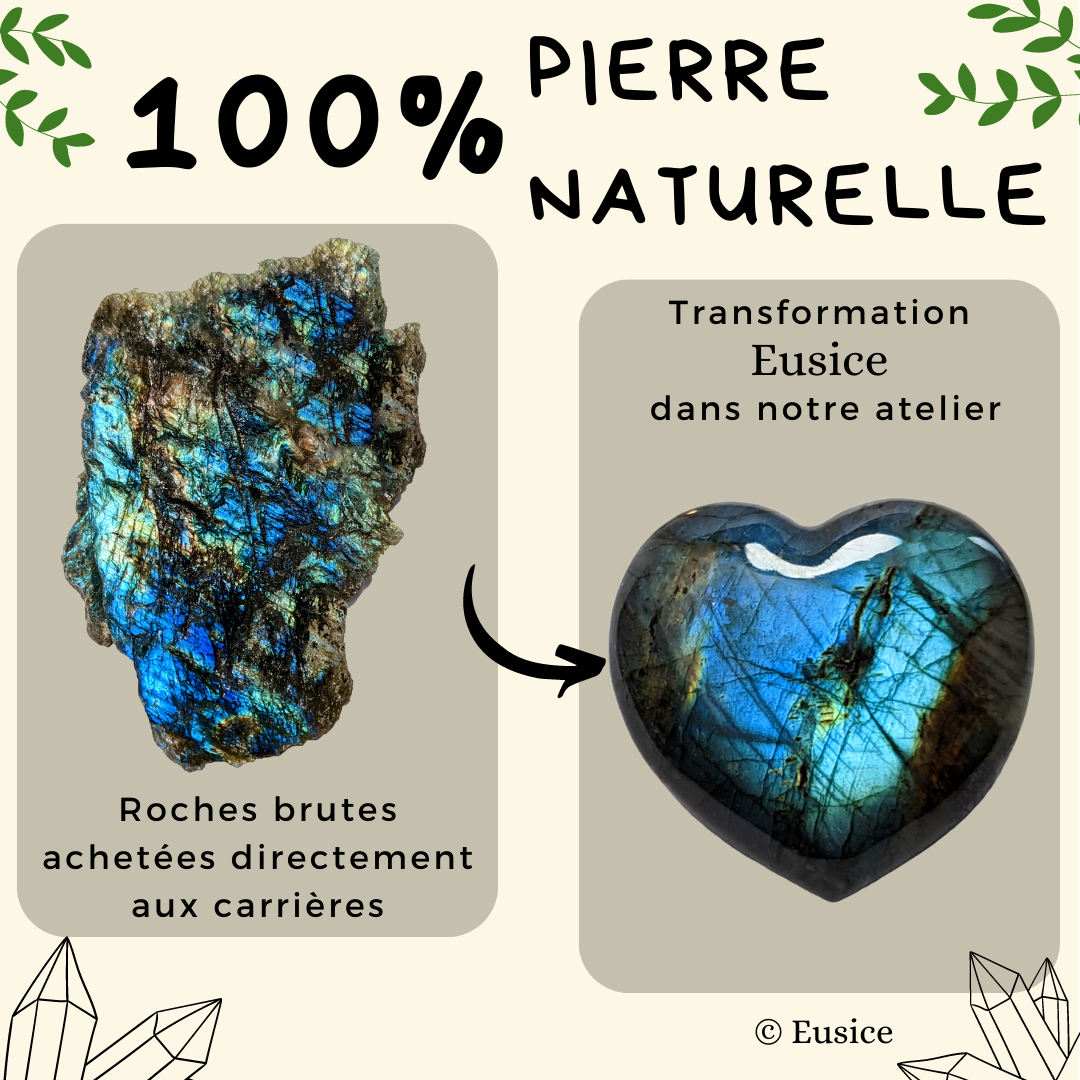 Labradorite Cœur, pierre naturelle fait-main
