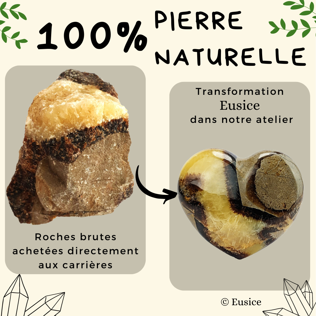 Septaria Cœur, pierre naturelle fait-main