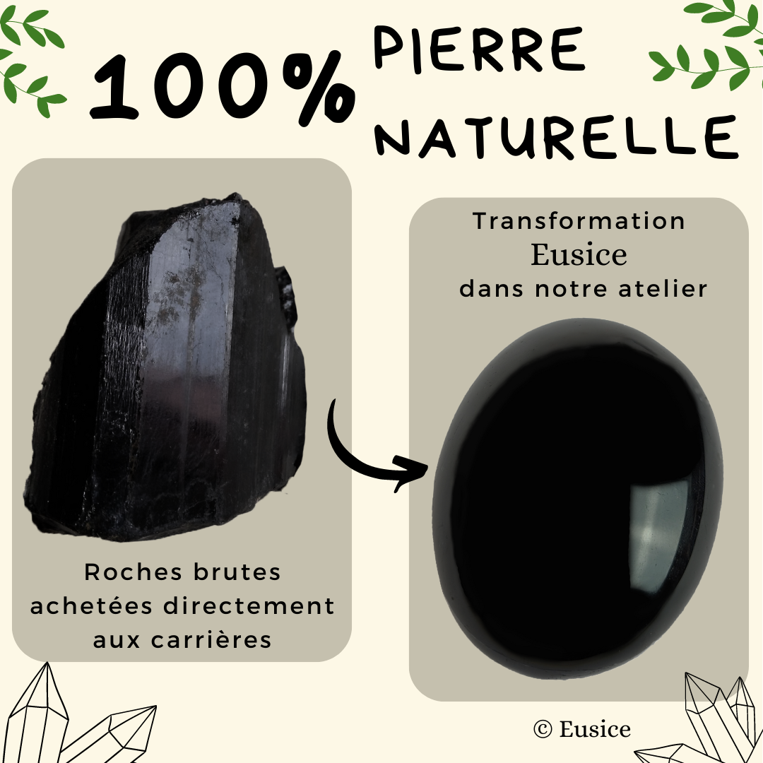 Tourmaline Noire, mon Galet Litho fait-main