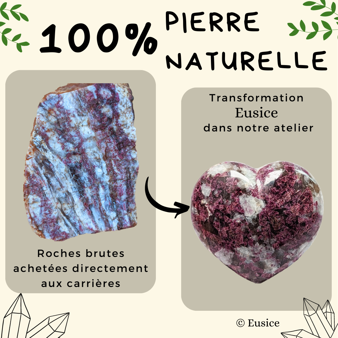 Pink Heart Tourmaline, handmade natural stone