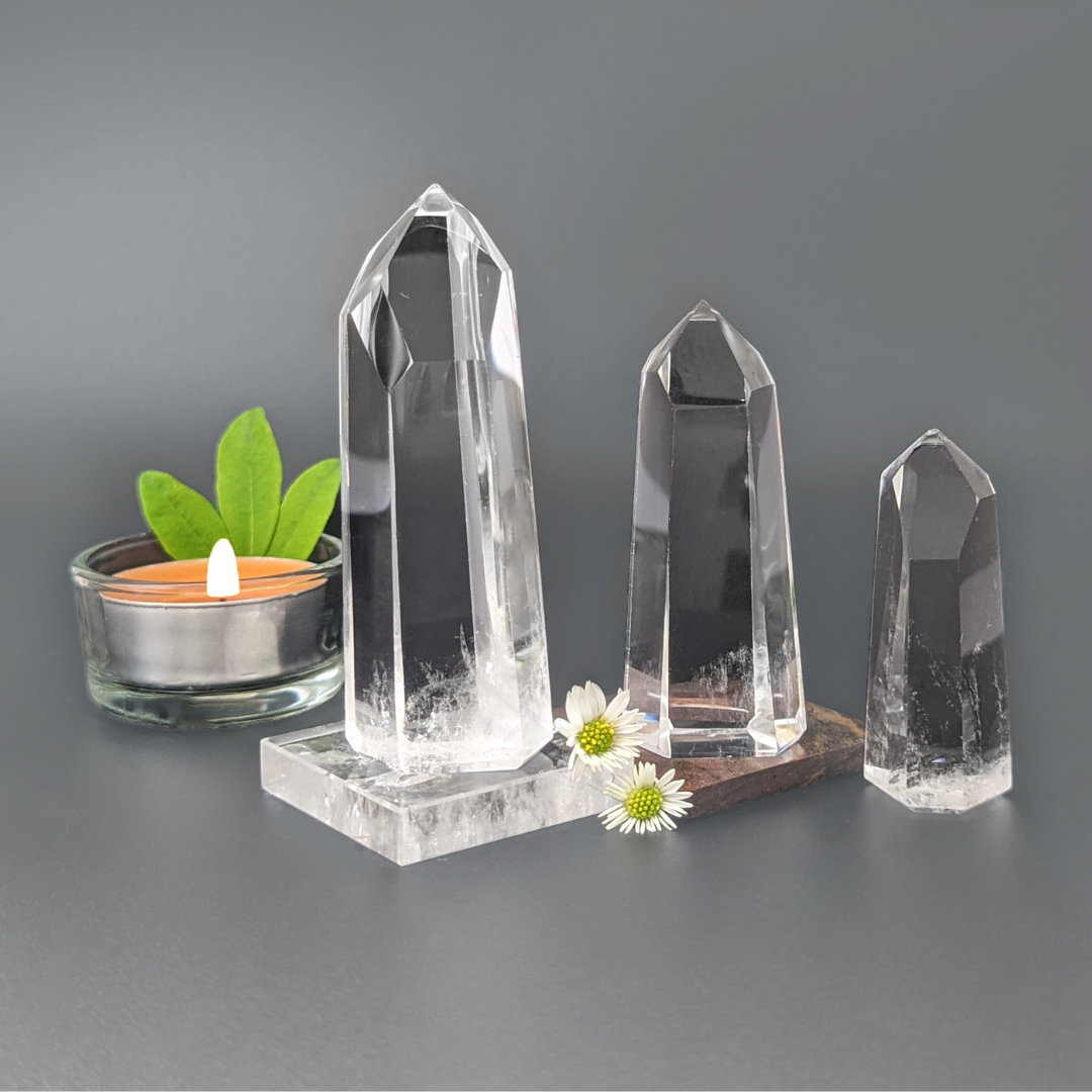 Rock Crystal Prism, Top translucent with low rate of natural inclusions