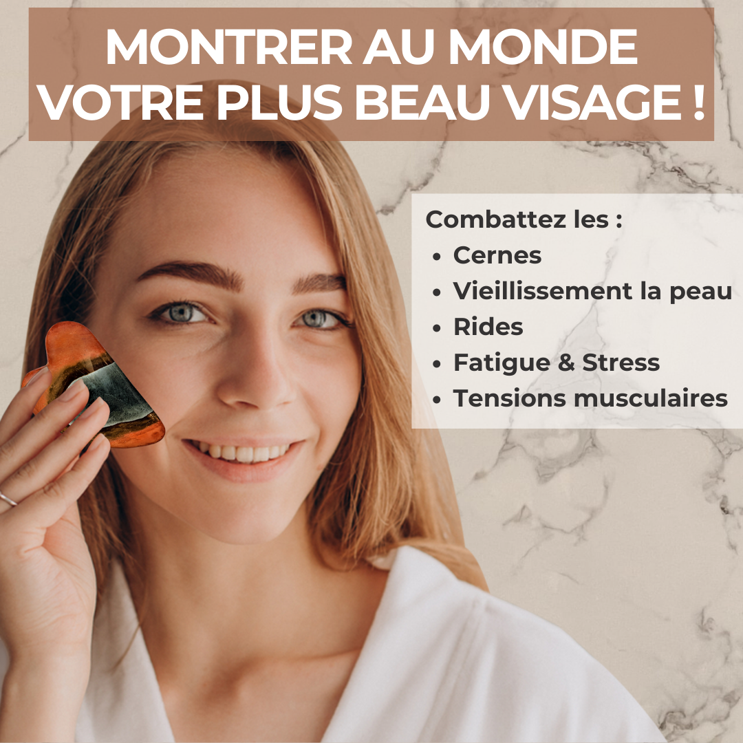 Gua Sha Jaspe Polychrome, Massage Yeux & Visage