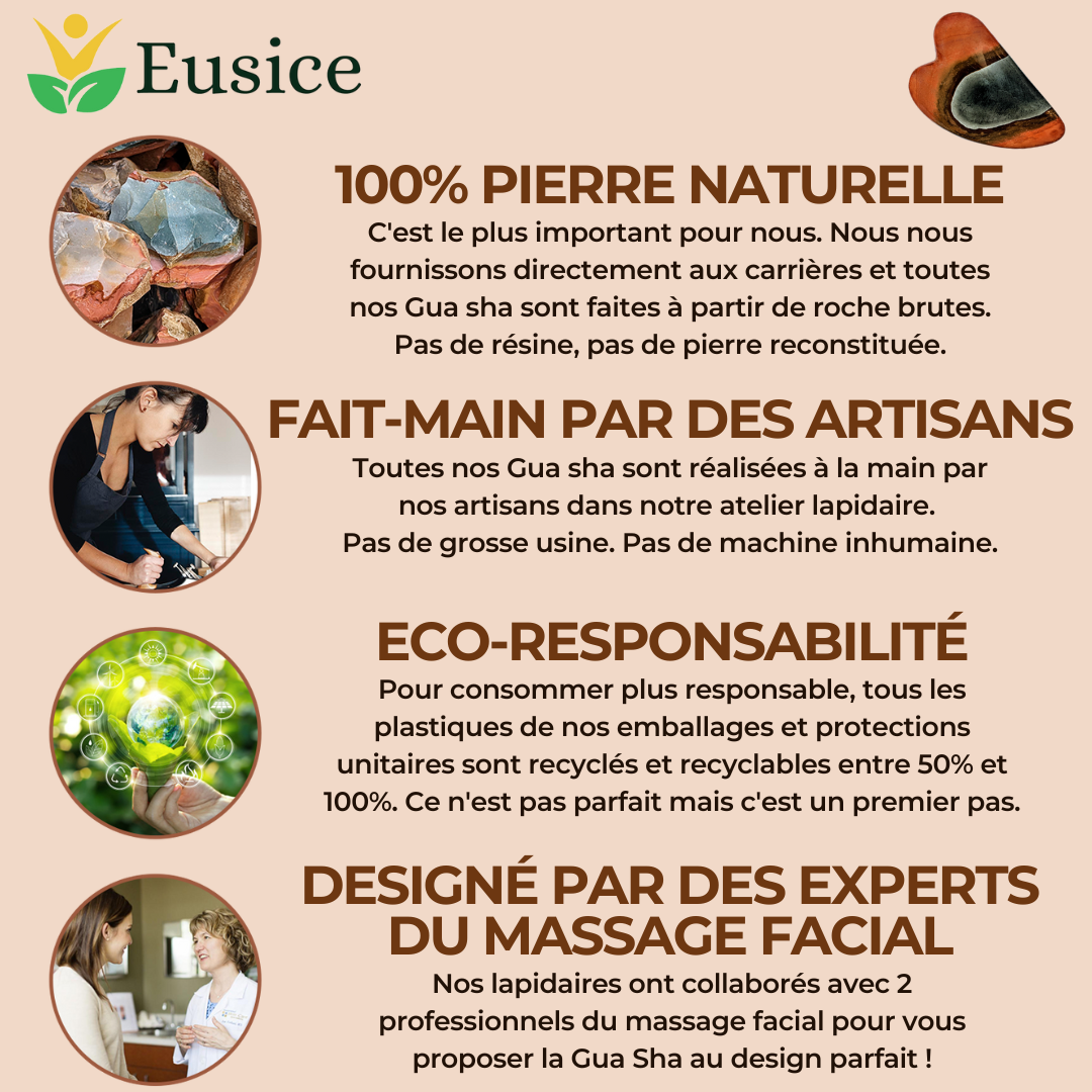 Gua Sha Jaspe Polychrome, Massage Yeux & Visage