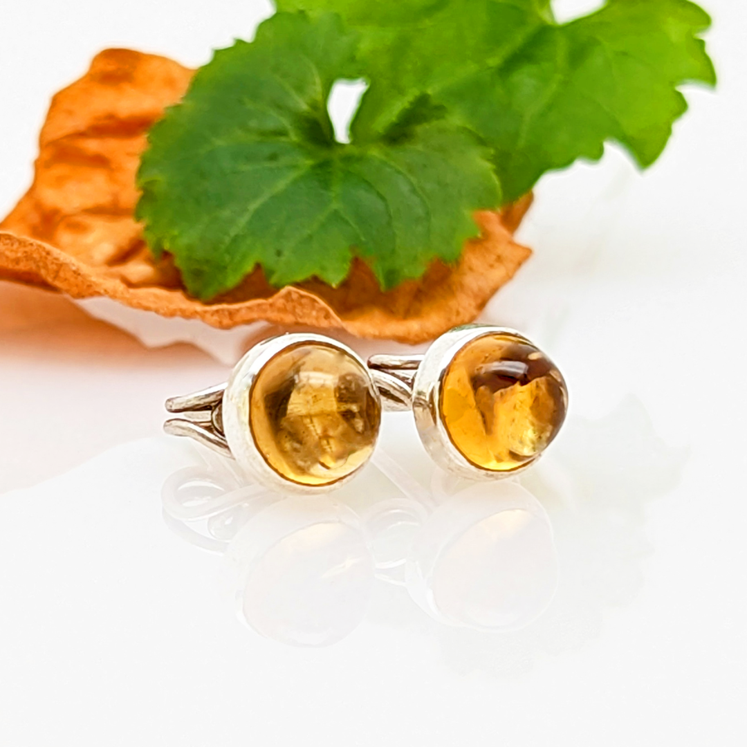 Boucles d'oreille Citrine & Argent 925