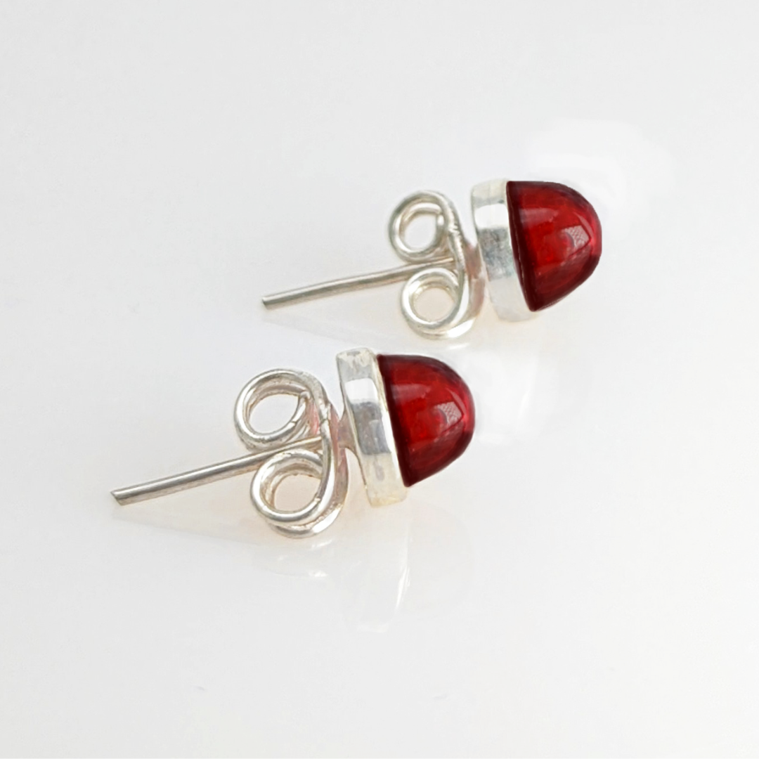 Garnet & 925 Silver Earrings