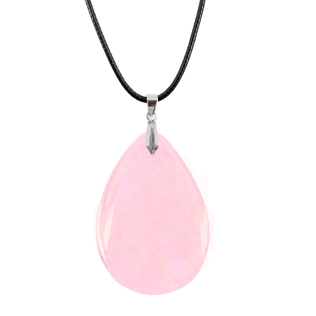 Pendentif Goutte en Quartz Rose