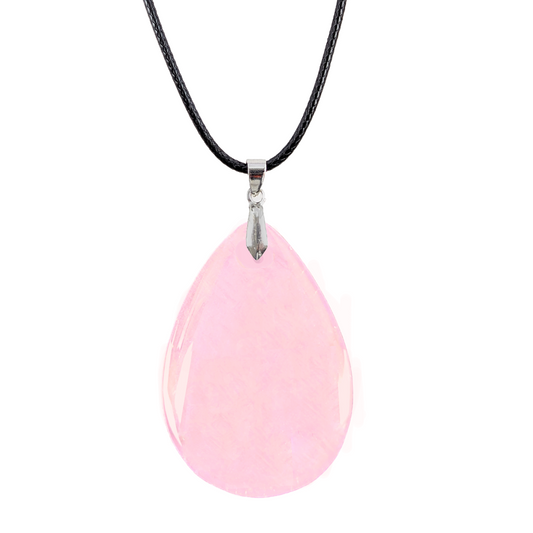 Pendentif Goutte en Quartz Rose