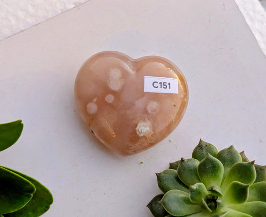 C151 Agate fleur coeur