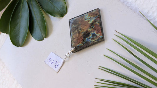 Pe 33 Pendentif Labradorite Losange