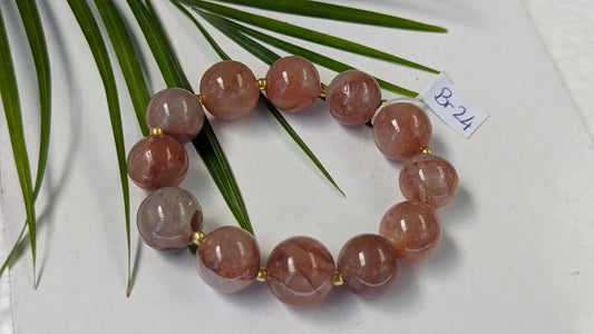 Br24 Quartz hematoide rouge bracelet
