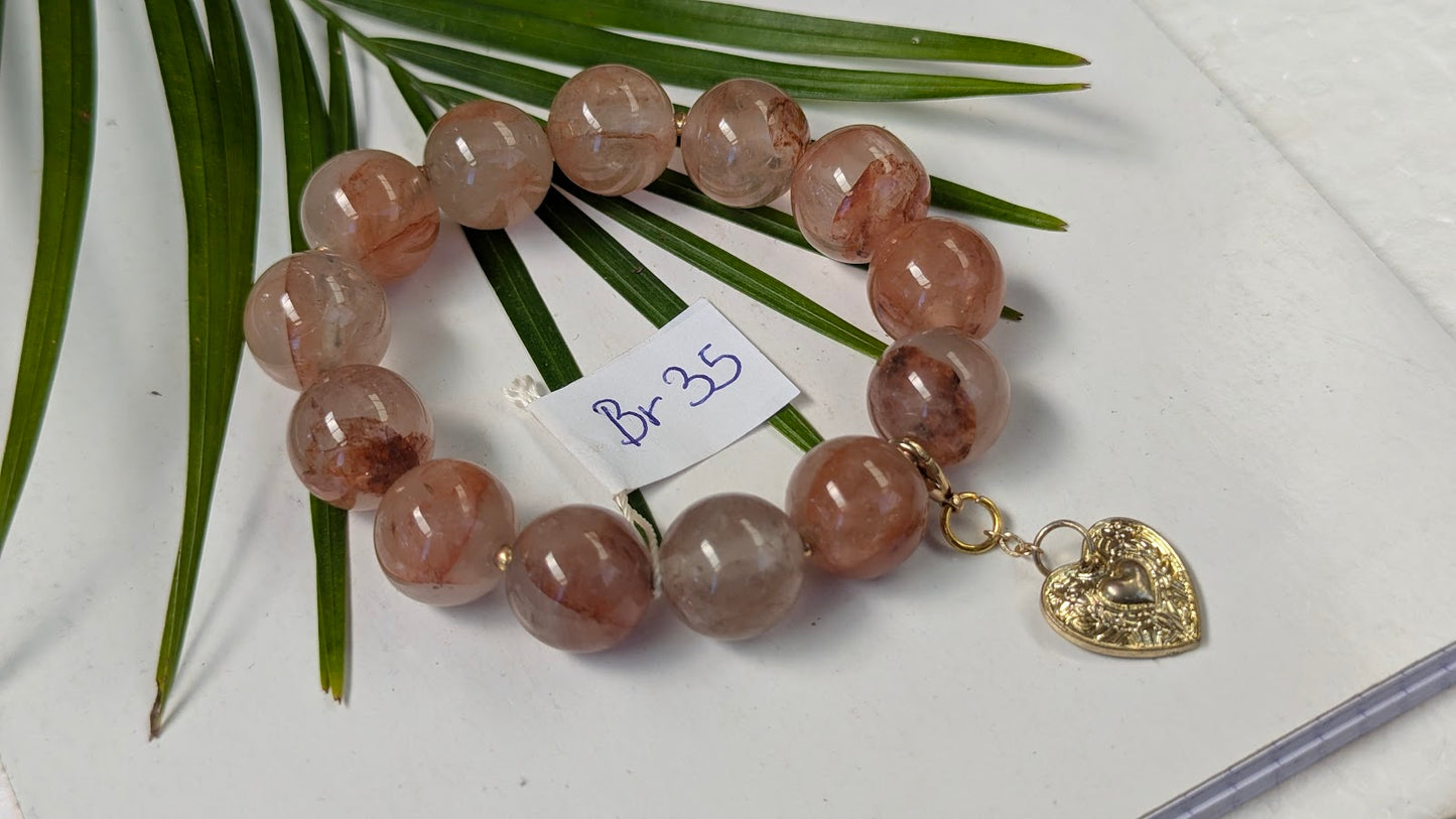 Br 35 Quartz hematoide rouge bracelet