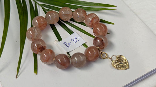 Br 35 Quartz hematoide rouge bracelet