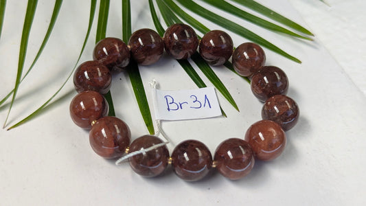 Br 31 Quartz hematoide rouge bracelet