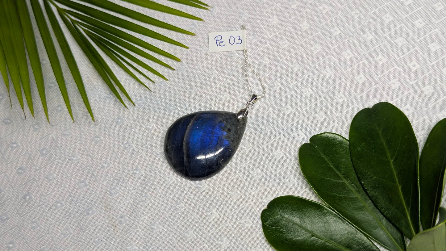 Pe 03 Pendentif Labradorite Goutte