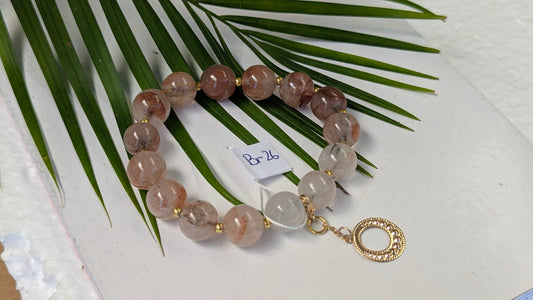 Br 26 Quartz hematoide rouge bracelet