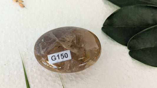 G150 Quartz hematoide jaune galet