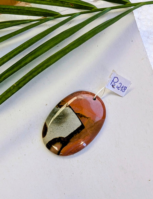 Pe218 Jaspe polychrome pendentif