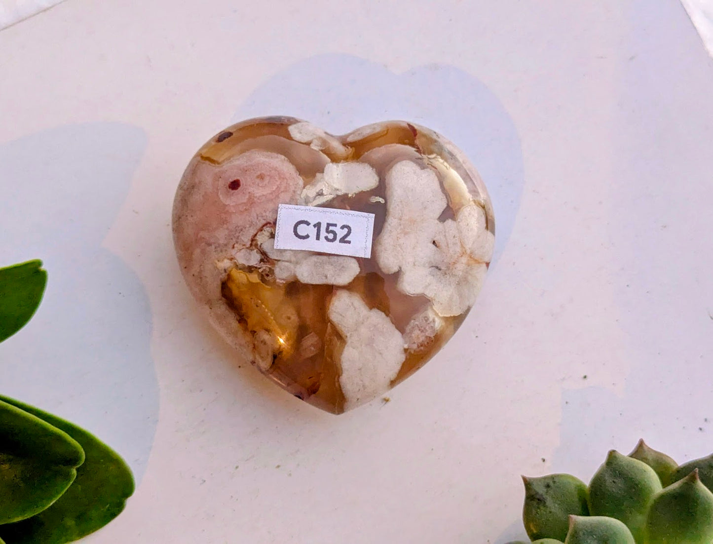 C152 Agate fleur coeur