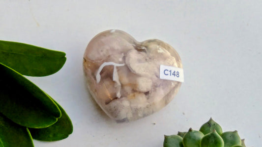 C148 Agate fleur coeur