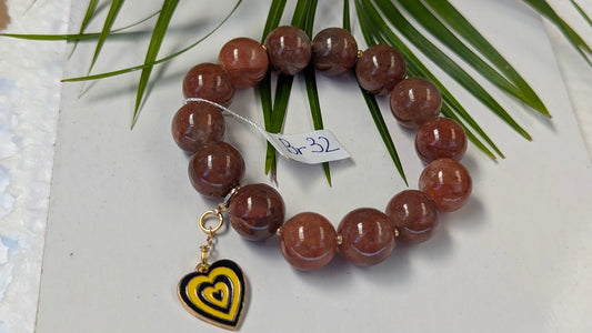 Br 32 Quartz hematoide rouge bracelet