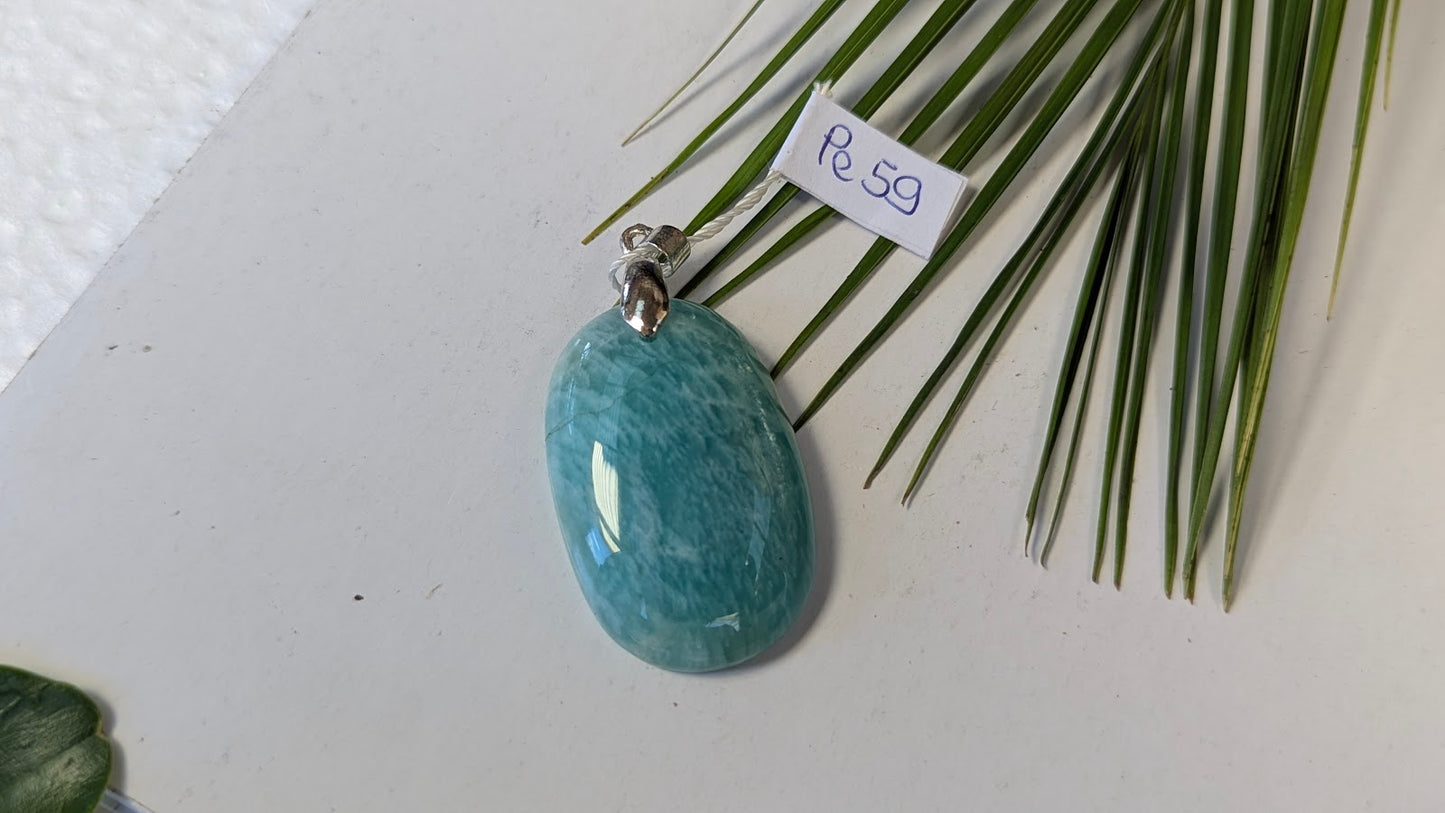 Pe 59 Pendentif Amazonite Ovale