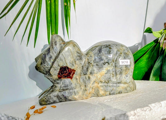 SC12 Labradorite Lion Sculpture